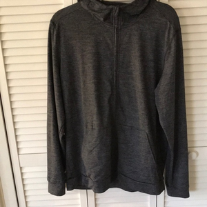 IDEOLOGY mens performance hooded jacket, front pockets, grey, size‎ M